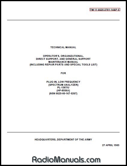 HP 8556A Operation & Service Manual HP 8556A Operation & Service Manual